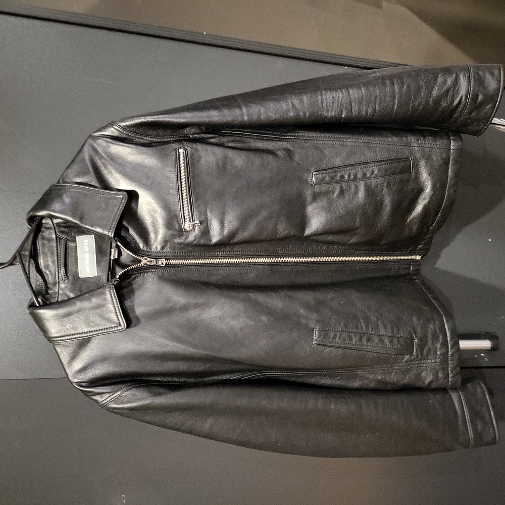 MICHAEL KORS L BLACK LEATHER JACKET